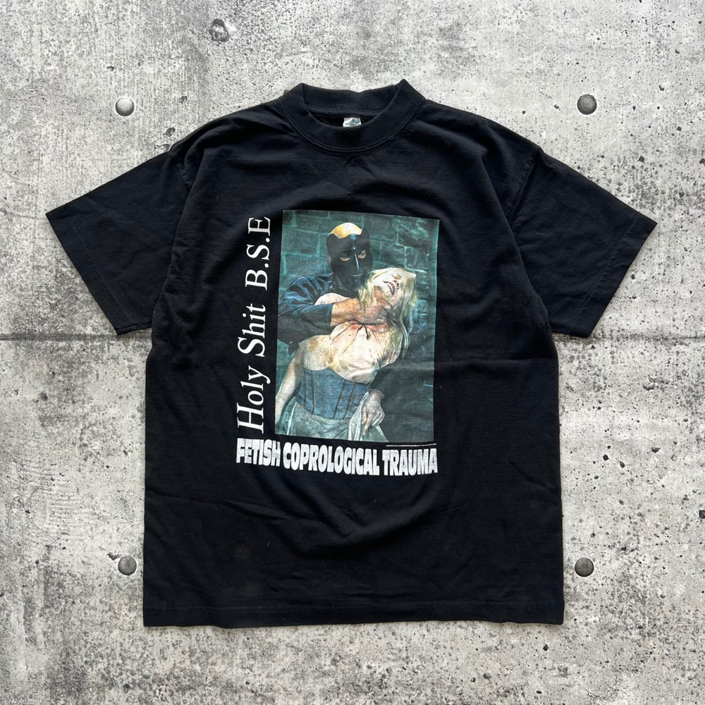 Fetish Coprological Trauma T-Shirt Men XL Black Holy Shit B.S.E Death Metal Y2K